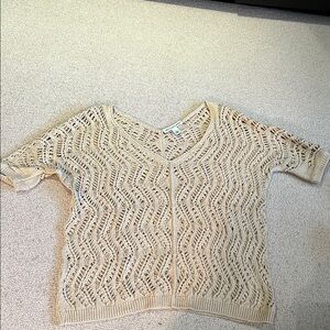 Women's Cotton by Autumn Cashmere Beige Knit Sweater Size S